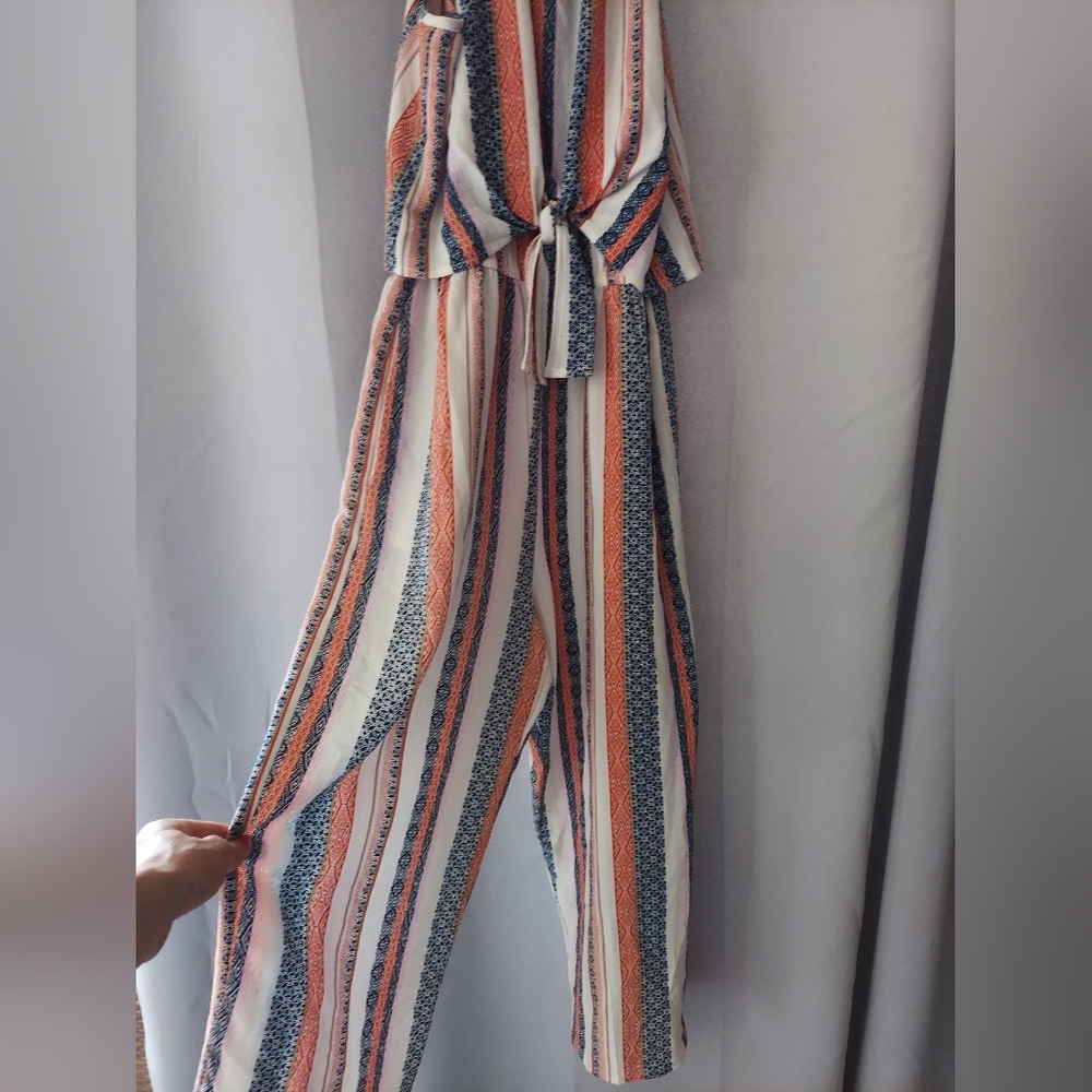 Speechless Blue and Orange Wide Leg Jumpsuit